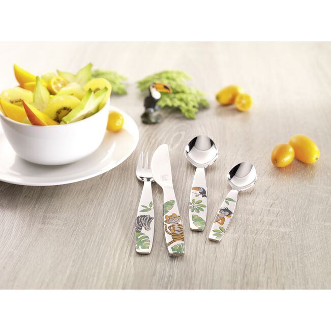 ZWILLING Jungle 4 Piece, Children's flatware set, mixed Colours