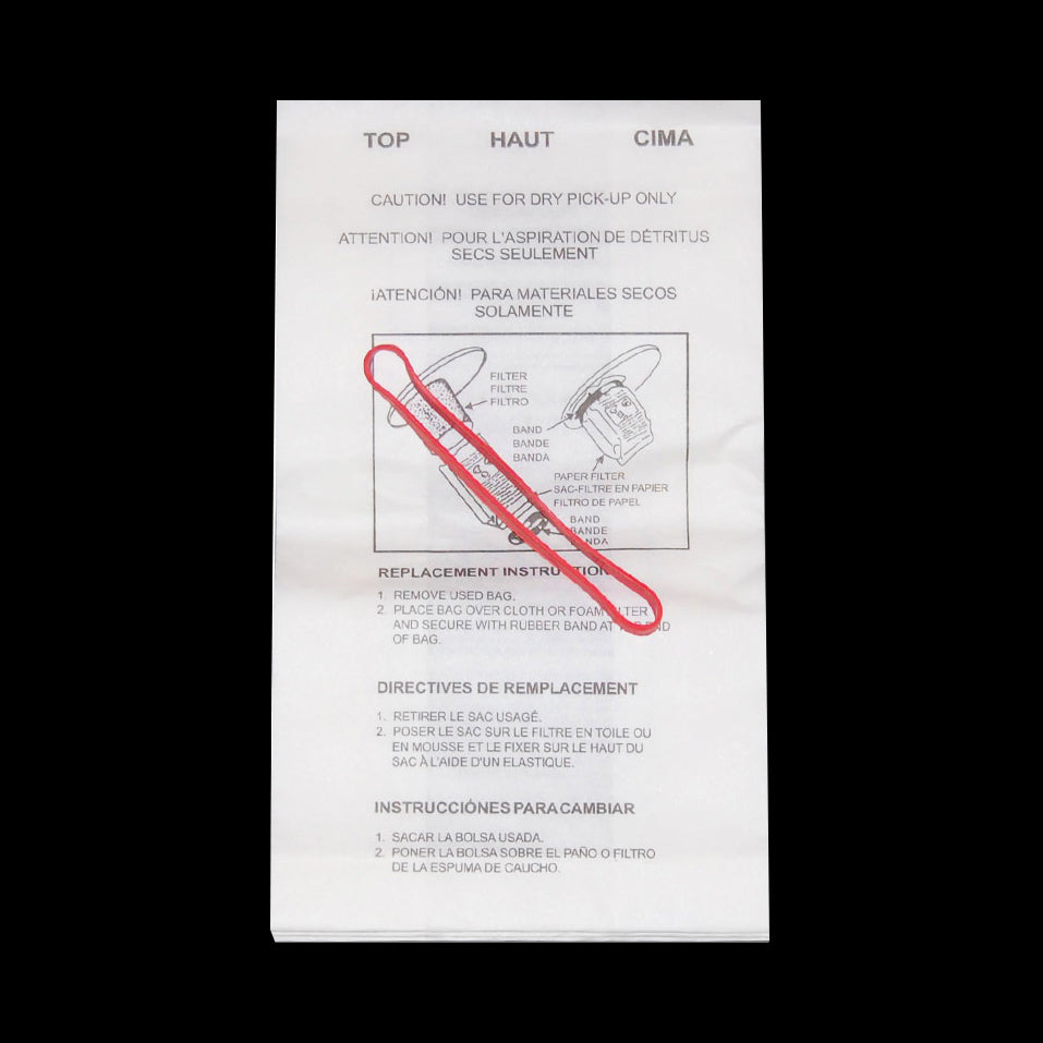 Shop Vacuum Bags & Elastic Retainer BA10/58