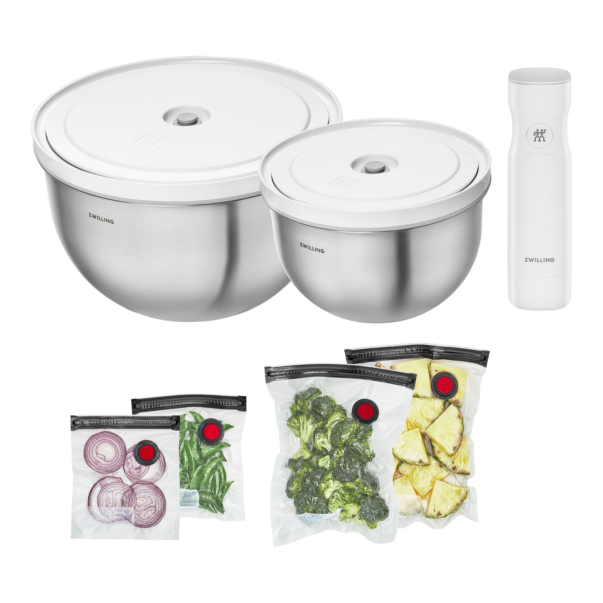 ZWILLING Fresh & Save BOWLS stainless steel / M/L Vacuum starter set, 9 Piece