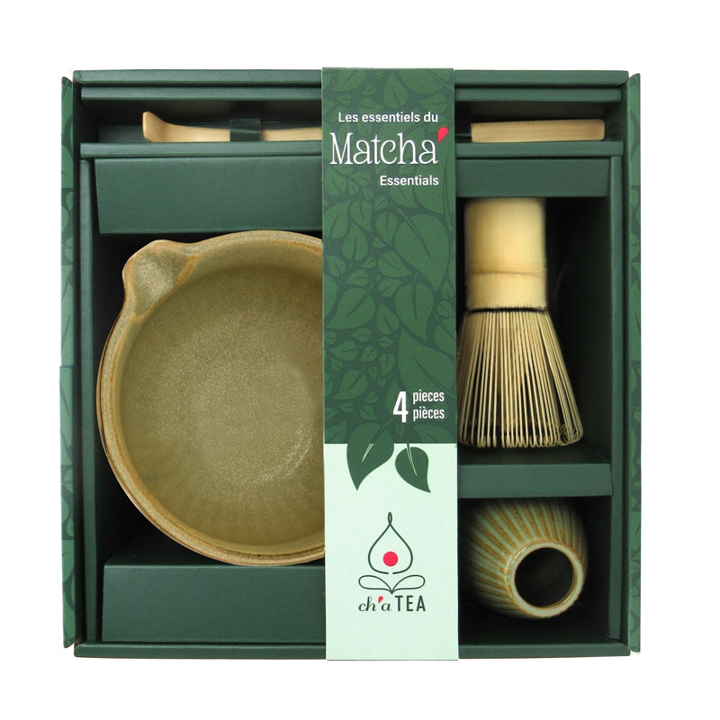 Matcha Tea Set – 4-Piece Ceramic & Bamboo