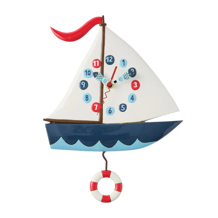 Enesco Smooth Sailing Sailboat Wall Clock