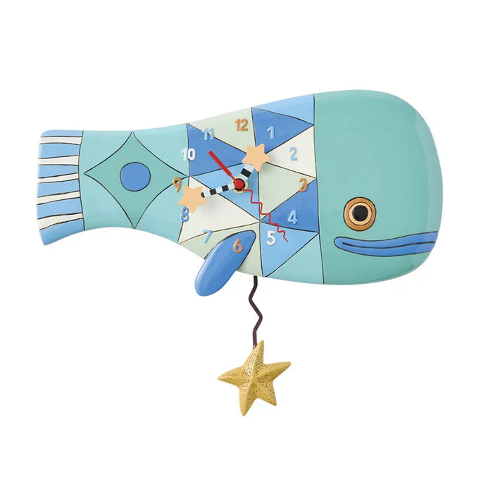 Enesco Patch Whale Wall Clock