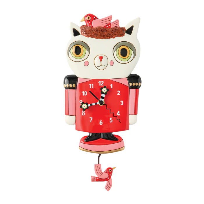 Enesco Such Nuts Cat Wall Clock