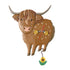 Enesco Sunny Moo Highland Cow Wall Clock