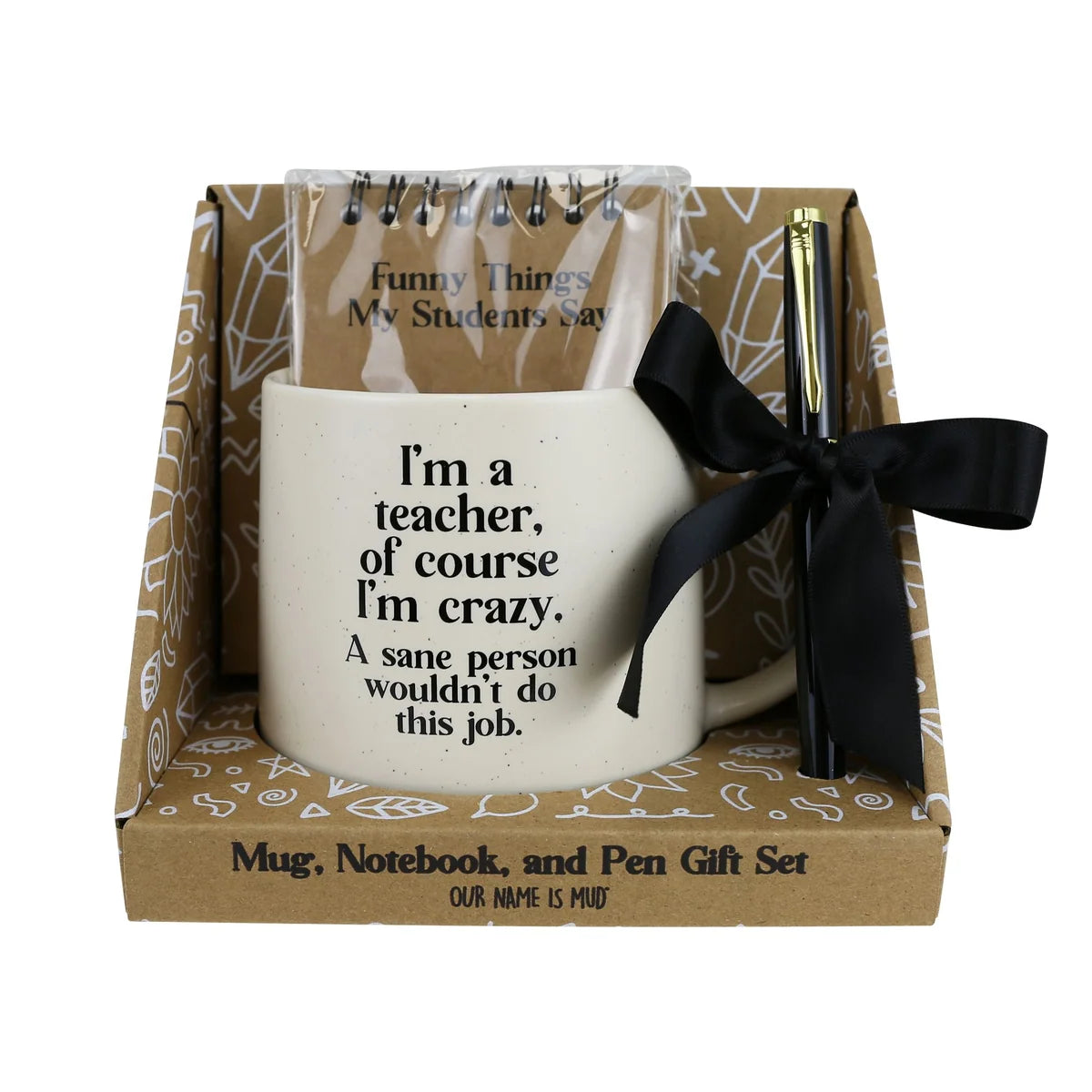 Our Name Is Mud Teacher Mug, Notepad & Pen Set – 20 oz Ceramic