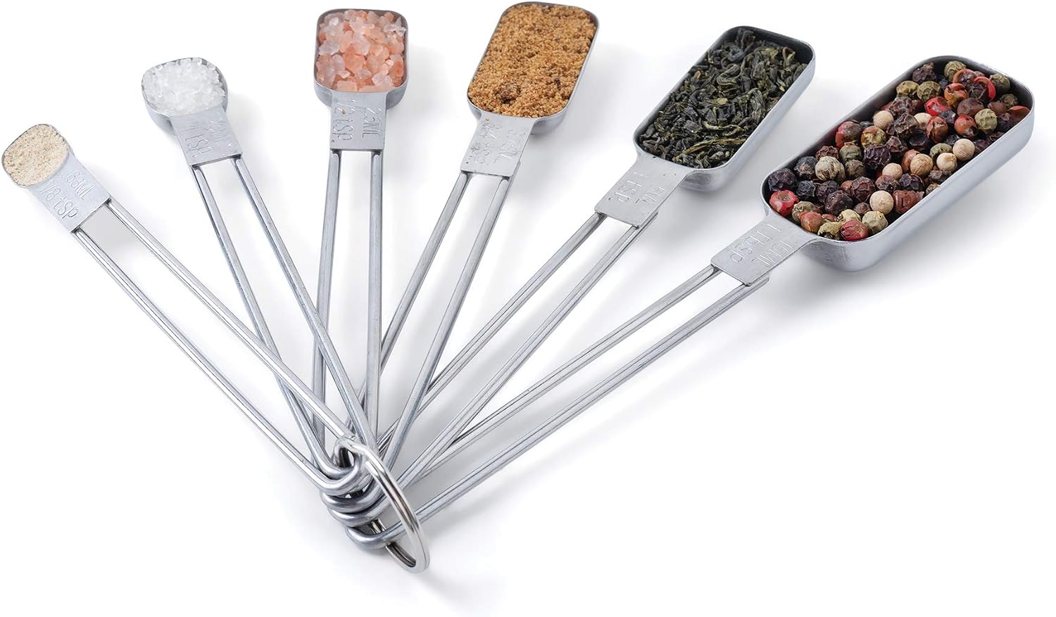 Fox Run Stainless Steel Rectangular Measuring Spoon Set – 6-Piece