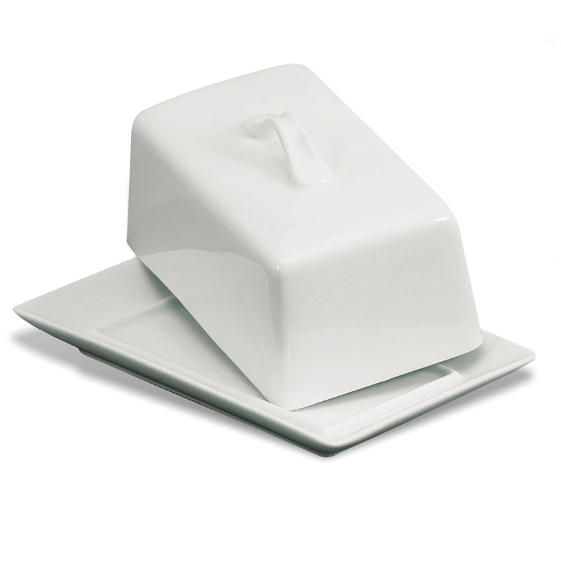 BIA Butter Dish Holds 1 Pound White with cover