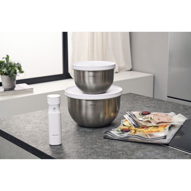ZWILLING Fresh & Save BOWLS stainless steel / M/L Vacuum starter set, 9 Piece