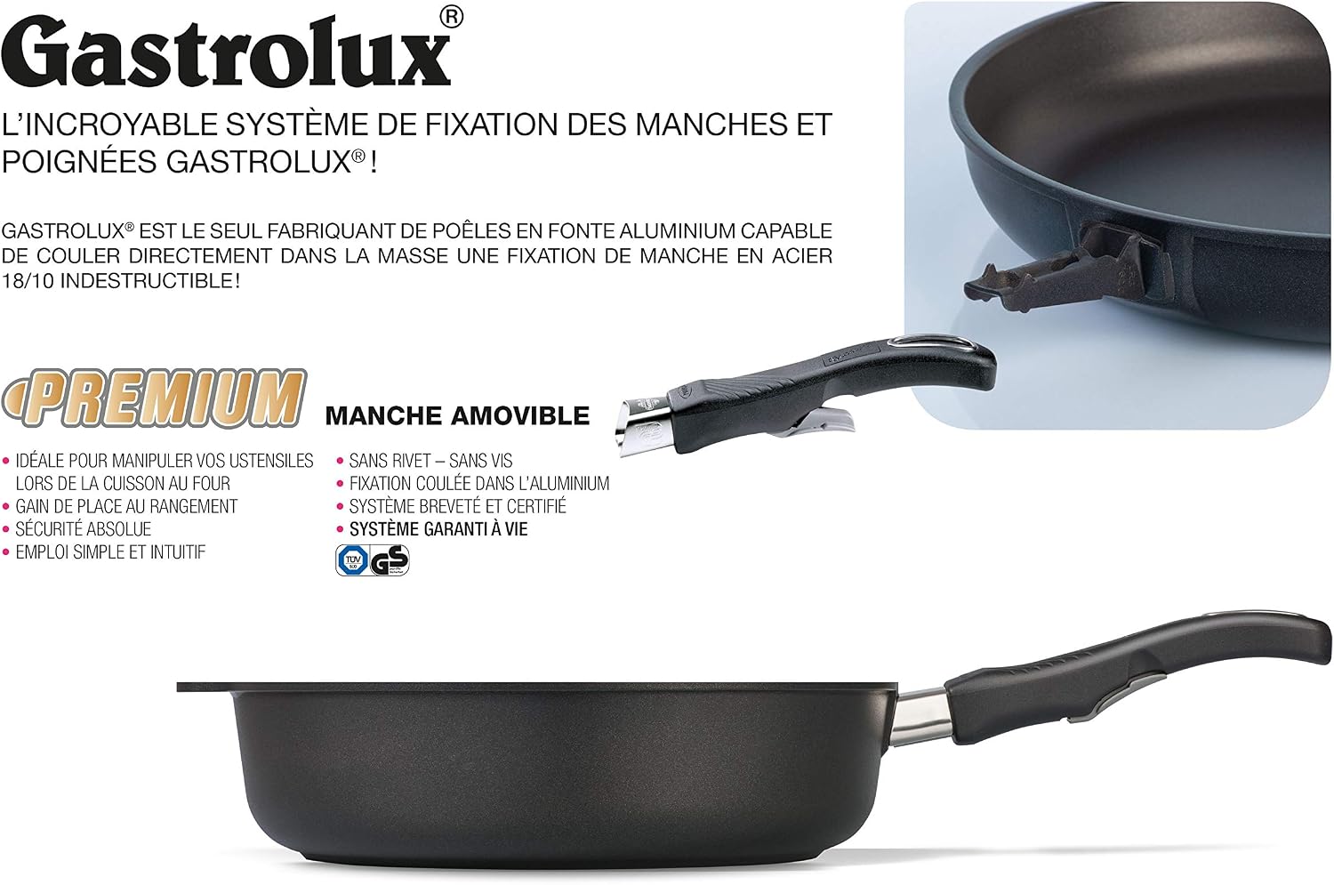 Gastrolux Biotan Induction Frying Pan 24 cm – Removable Handle