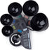 Fox Run Measuring Cup Set – 7-Piece Black Plastic with Egg Separator & Leveler, 1/4 Cup to 1 Cup