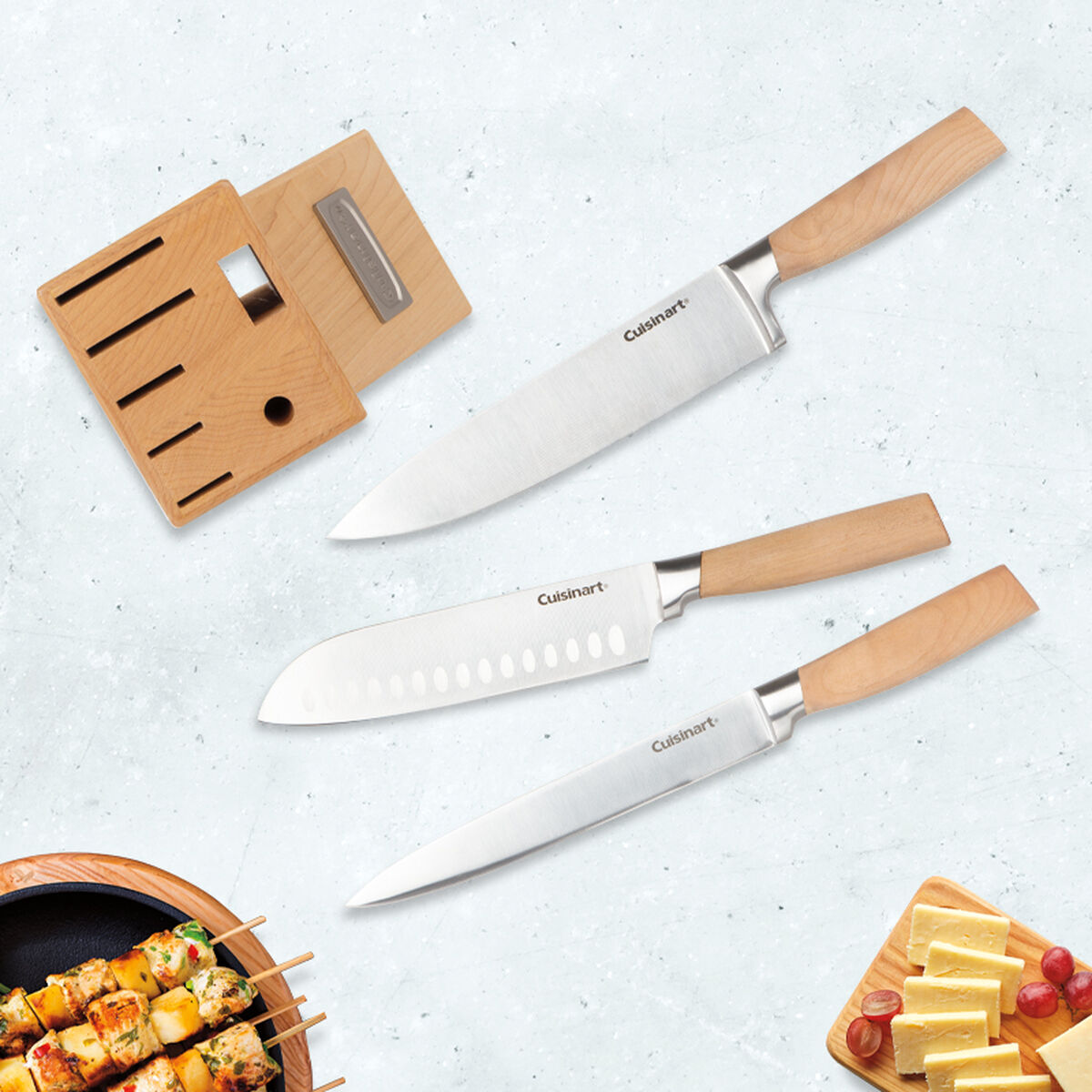 Cuisinart Knife Block Set Maple wood