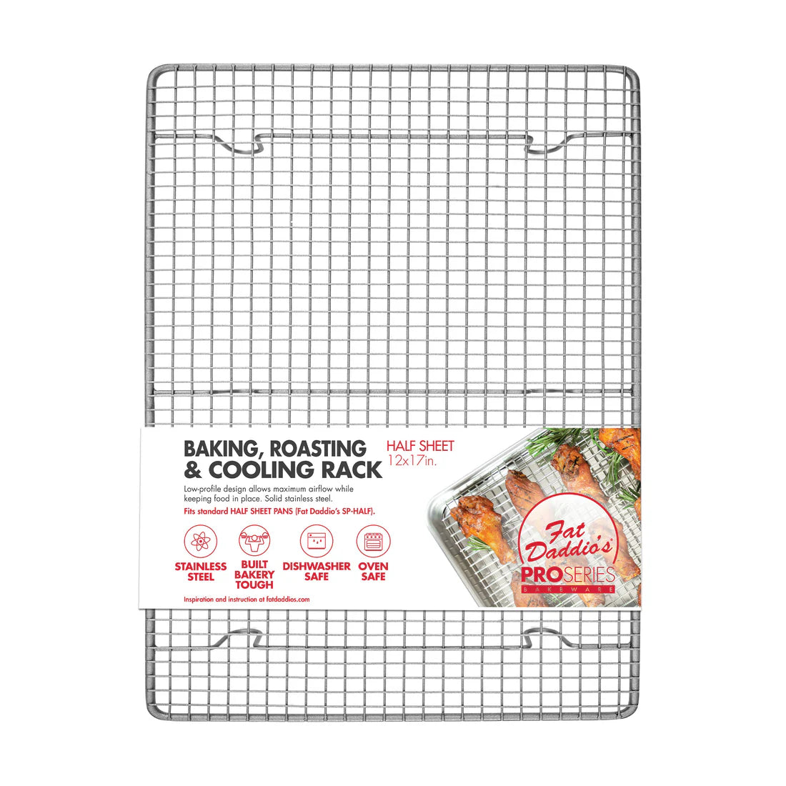 Fat Daddio's Stainless Steel Cooling & Baking Rack – 12x17 Inch