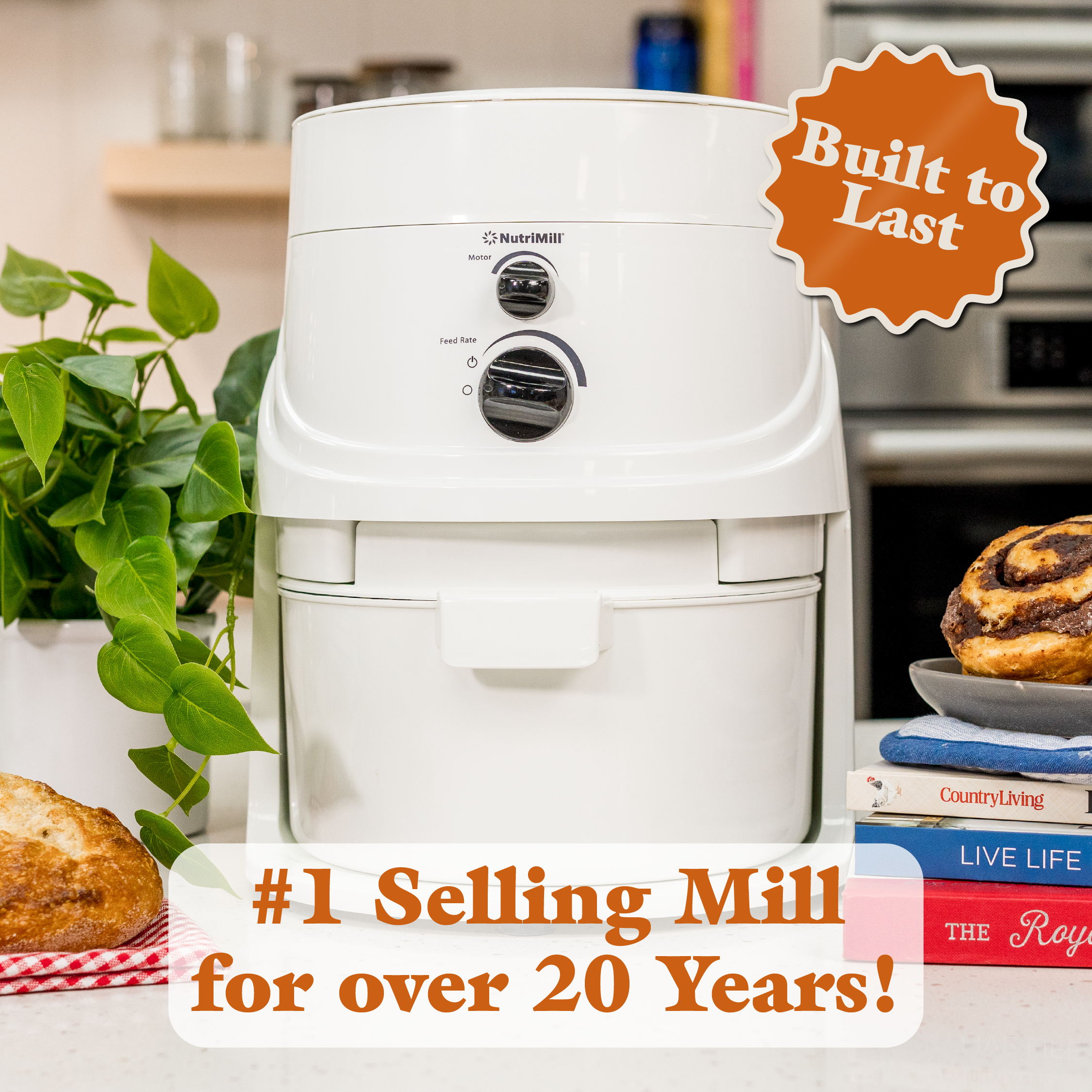 Nutrimill Classic Grain Food Mill 760200 - So Easy 12 Cups of Grain Gives you 20 Cups of FRESH Flour!