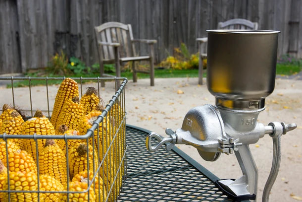 CHARD Cast Iron Grain Mill – Adjustable Grind, Extra-Large Hopper