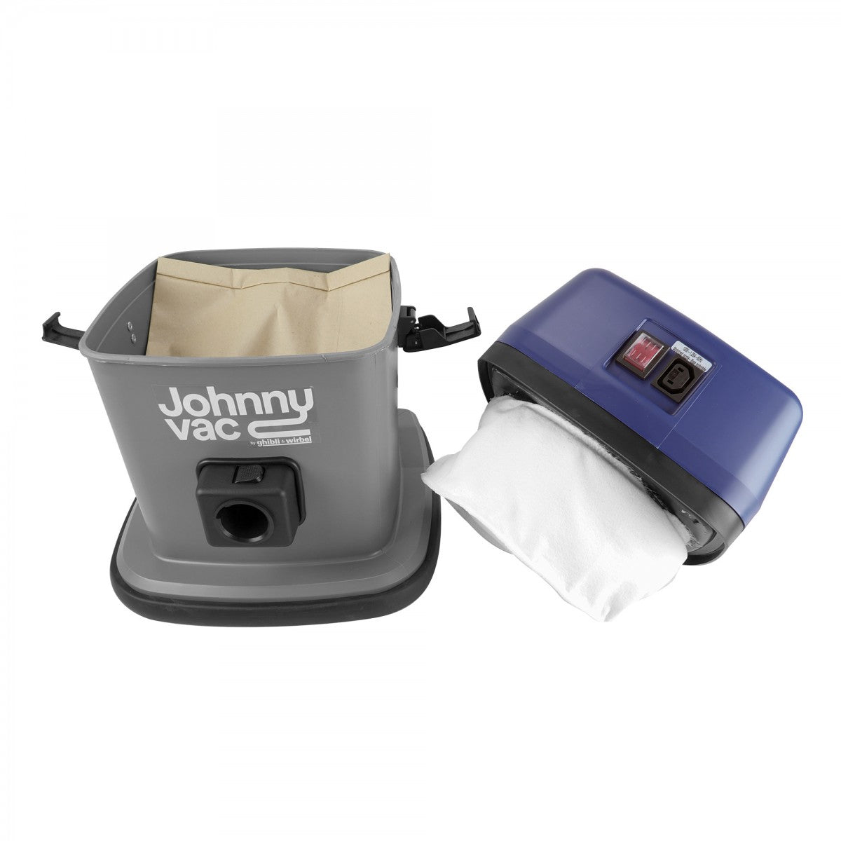 Commercial Vacuum Johnny Vac - Tank Capacity of 3 gal (12 L) - Accessories and Paper Bag Included - Integrated Electrical Outlet - 1000 W Motor - Swivel Casters - Ghibli AS5