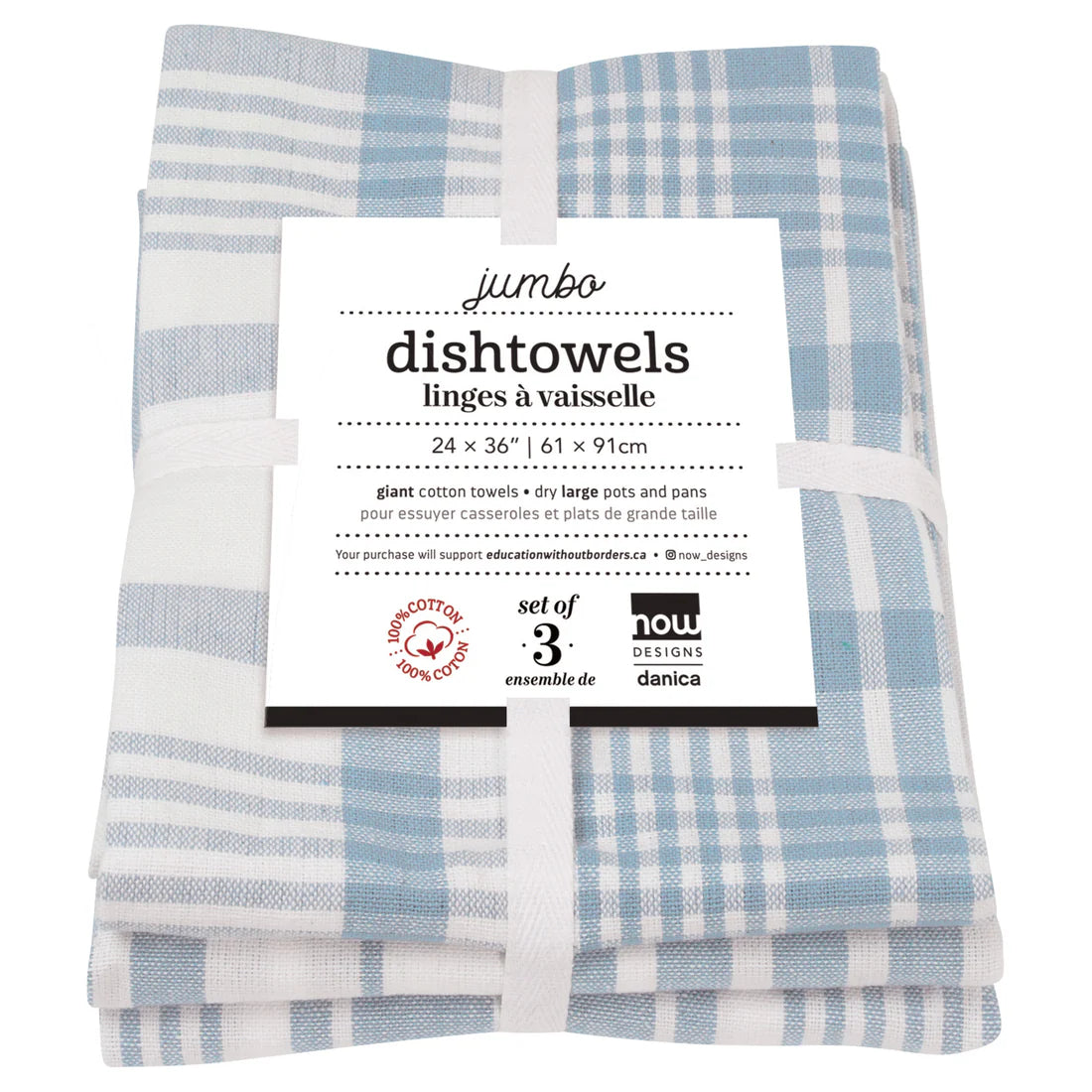 Now Designs by Danica Slate Blue Jumbo Dishtowels – Set of 3