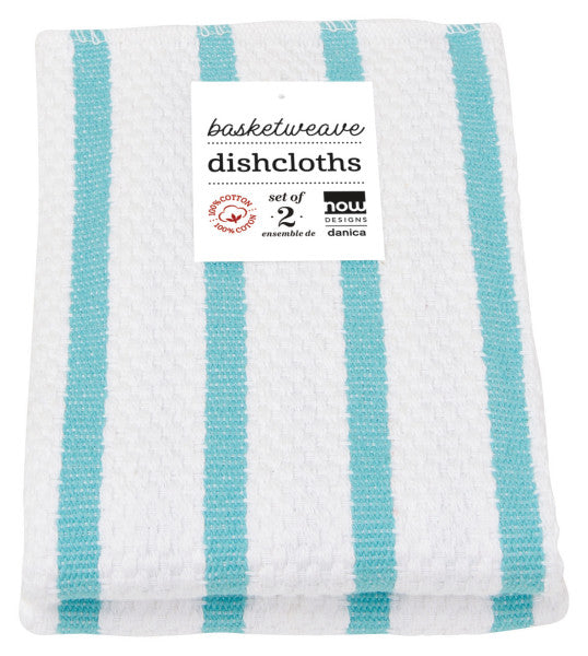 Now Designs - Basketweave Dishcloths - Set of 2 - Bali Blue