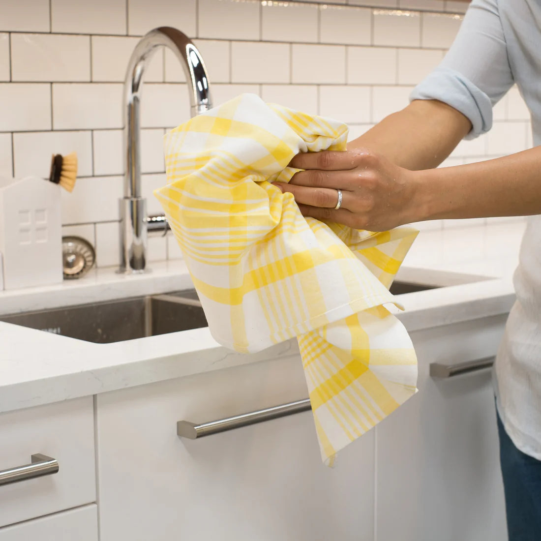 Now Designs by Danica Lemon Yellow Jumbo Dishtowels – Set of 3
