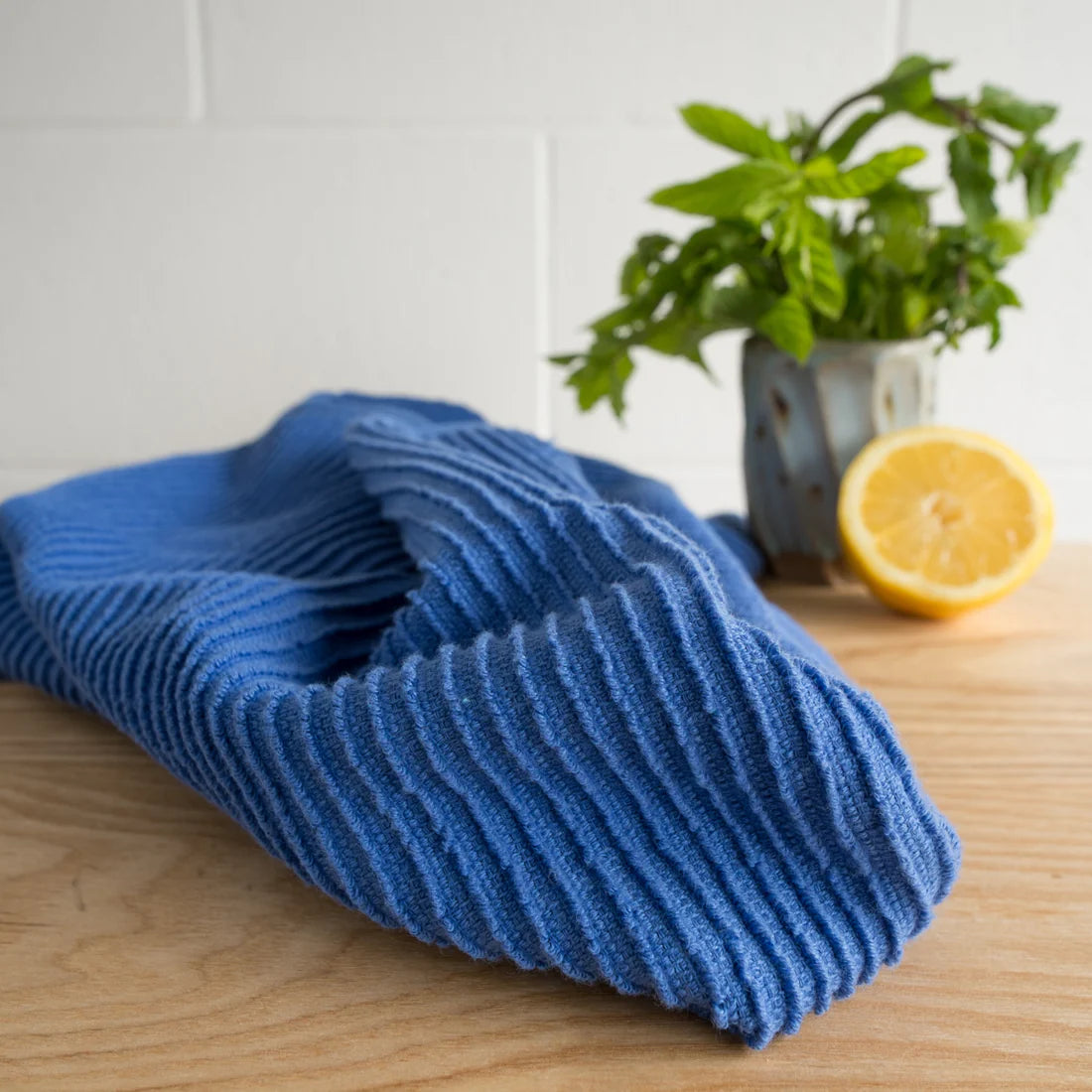 Danica Ripple Royal Blue Dishtowel