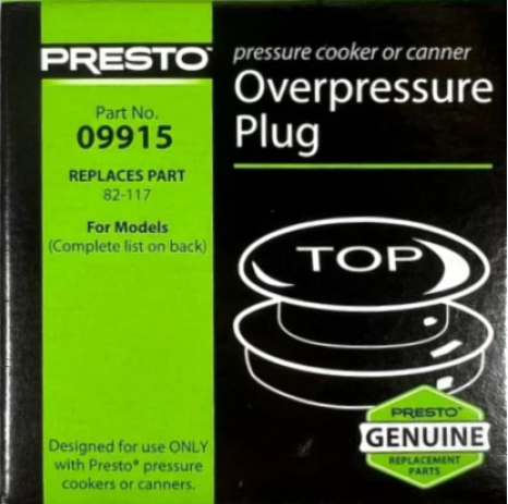 Presto Pressure Cooker Over Pressure Plug | 09915