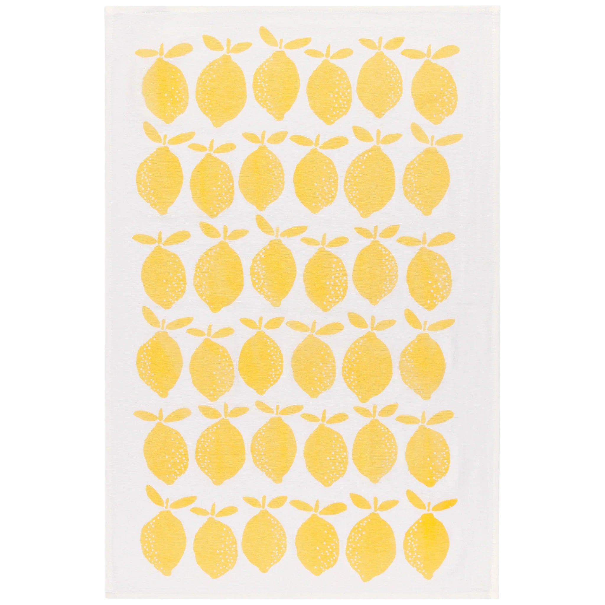 Now Designs by Danica Lemon Print Yellow Floursack Dishtowels – Set of 2